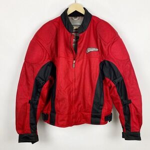FirstGear Mesh Padded Armor Motorcycle Riding Jacket Mens 2XL Red Black